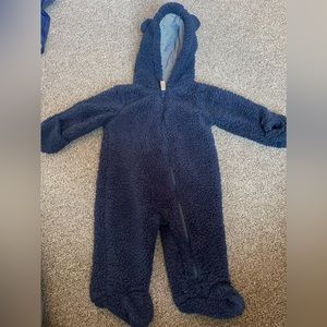 Navy Blue Bear Fur Suit